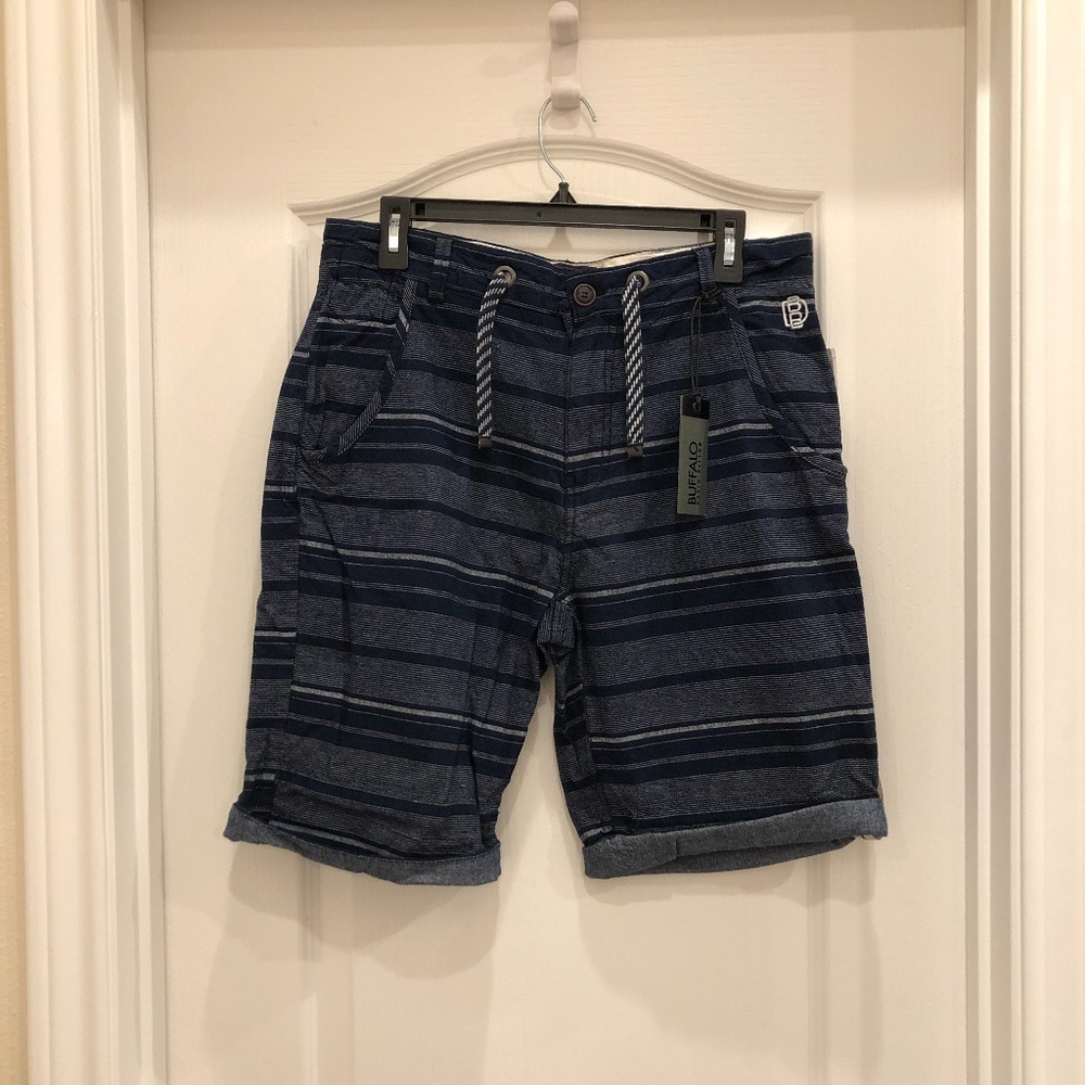 Buffalo David Bitton NWT Stripe Navy Shorts